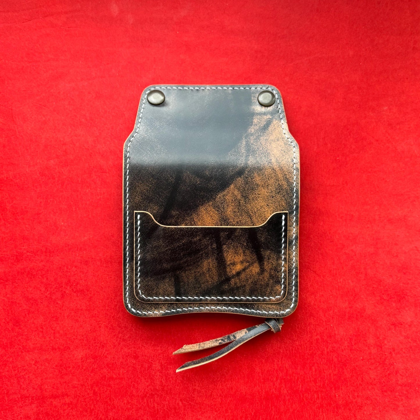 Rocado Shell Cordovan Short Trucker Wallet With A Ring For Chain Or Lanyard, Stylish Wallet For Rider, Biker or Trucker