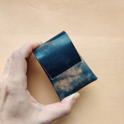 Rocado Shell Cordovan Stitchless Leather Mini Cards Wallet, Origami Minimalist Wallet, EDC Card Holder Case