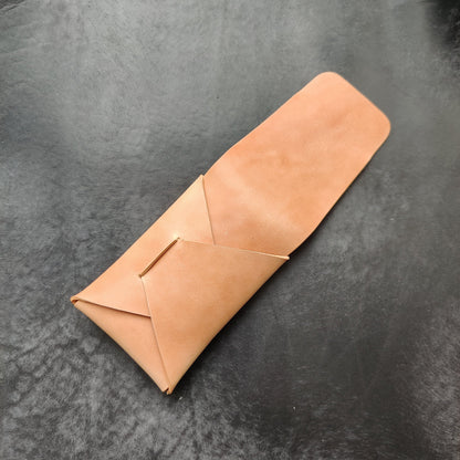 Rocado Shell Cordovan Stitchless Leather Mini Cards Wallet, Origami Minimalist Wallet, EDC Card Holder Case