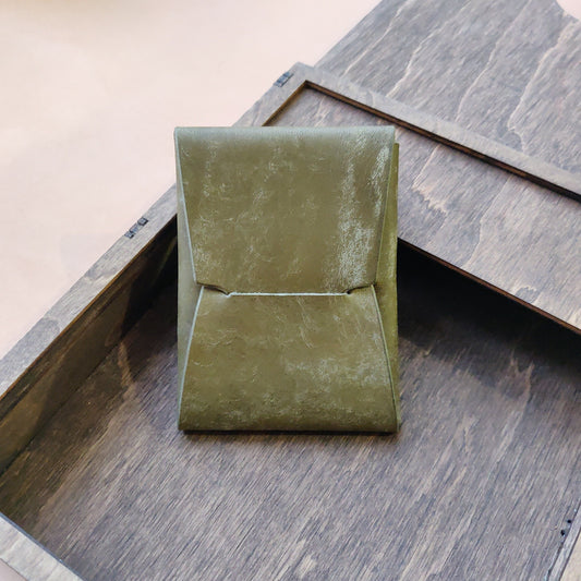 Stitchless Leather Cards Wallet, Origami Minimalist Wallet, EDC Card Holder Case