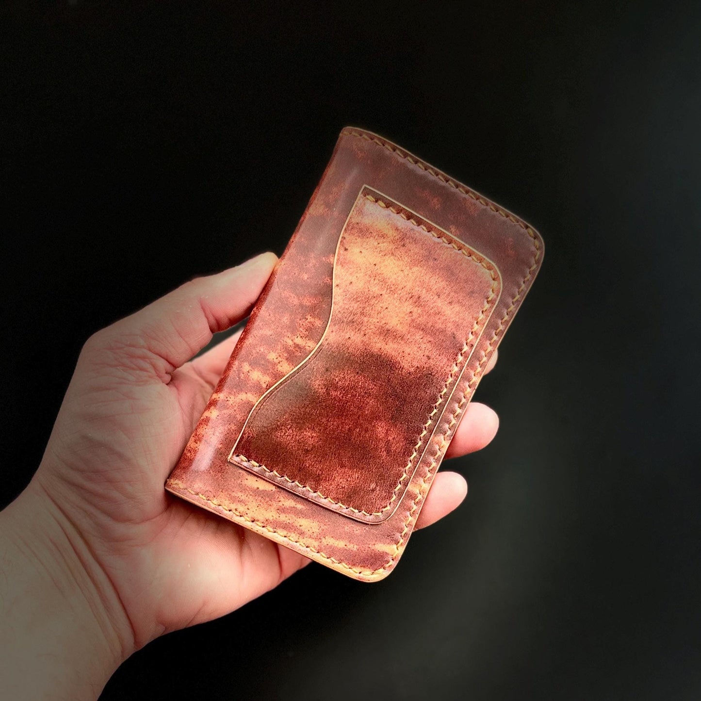 Rocado Shell Cordovan Mini Trucker Wallet, Luxury Compact Wallet