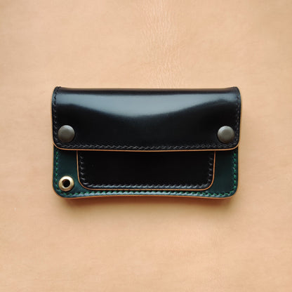 Rocado Shell Cordovan Mini Trucker Wallet, Luxury Compact Wallet