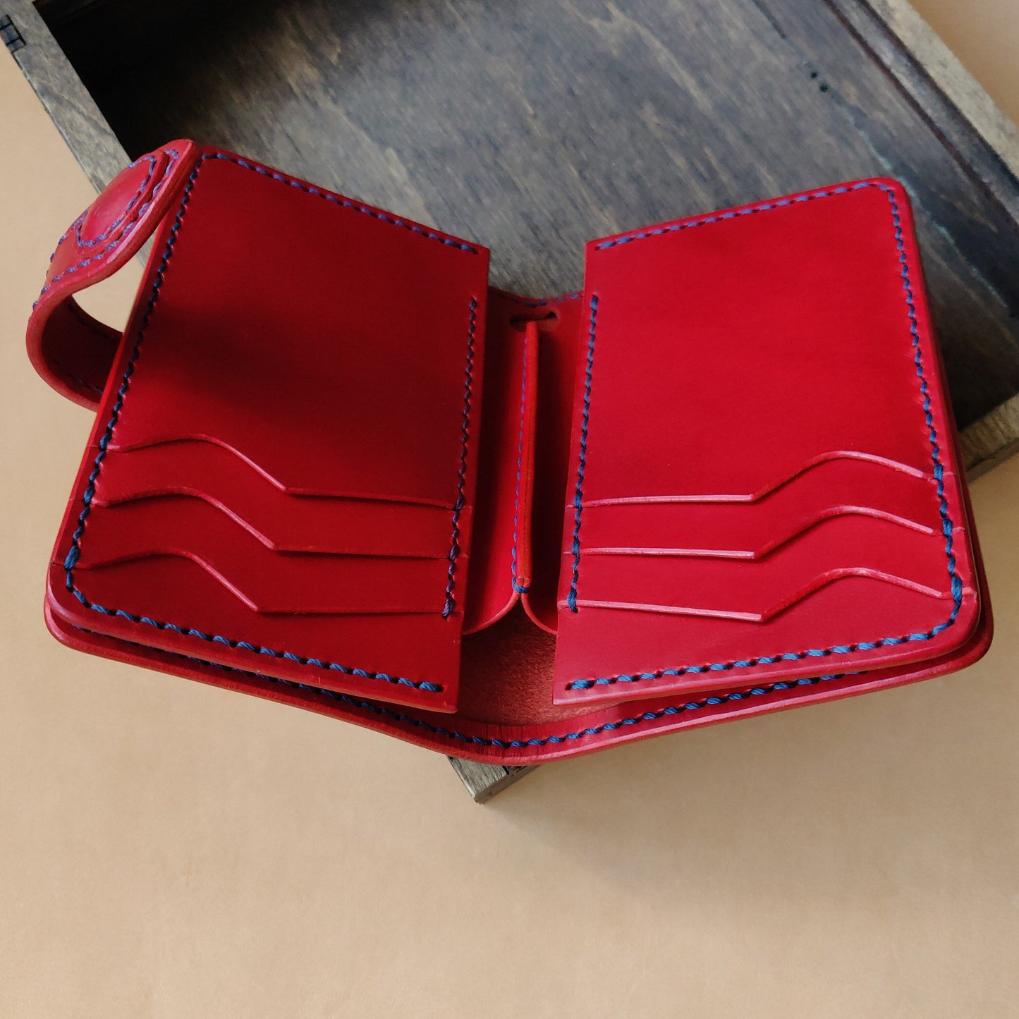 Leather Vertical Bifold Card Wallet, Japanese Wallet