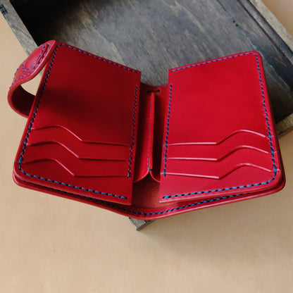 Leather Vertical Bifold Card Wallet, Japanese Wallet