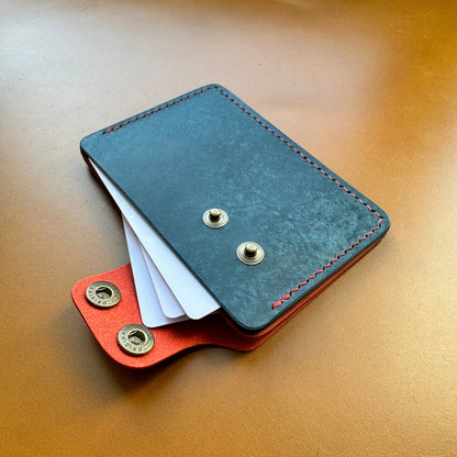 Leather Card Holder, Vegetable Tanned Pocket Mini Wallet, Minimalist Card Holder Case