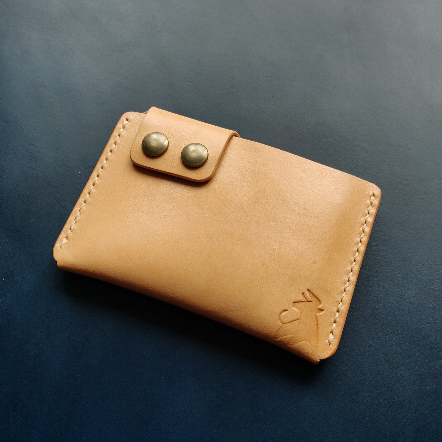 Leather Slim And Simple Card Holder, Minimalist, Compact Wallet For Cards And Folded Bills, Credit Card Holder With Two Snaps