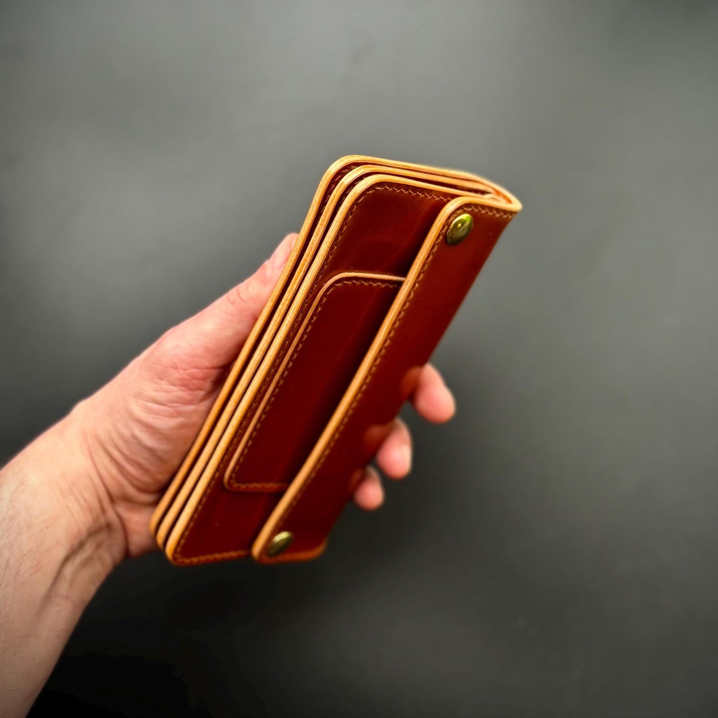 Rocado Shell Cordovan Long Trucker Wallet, Luxury Compact Wallet