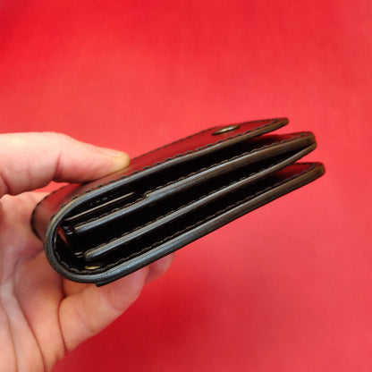 Leather vertical minimalist bifold EDC wallet