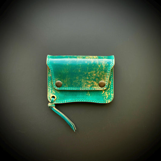 Rocado Shell Cordovan Short Trucker Wallet With A Ring For Chain Or Lanyard, Stylish Wallet For Rider, Biker or Trucker