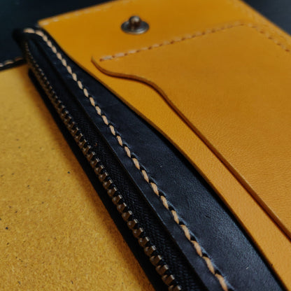 Long Trucker Wallet With A Ring For Chain Or Lanyard , Handmade Wallet For Rider, Biker or Trucker