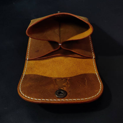 Leather Origami Wallet, Minimalist Pocket Wallet, Coin Purse And Card Case Wallet, Leather Card Holder