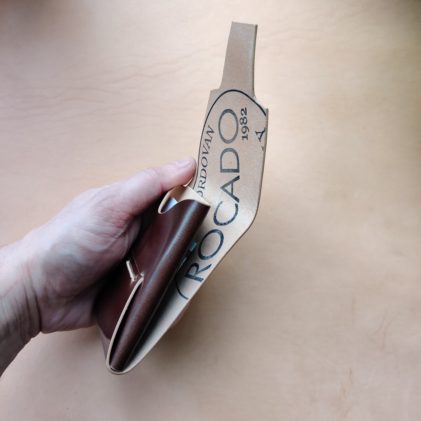 Rocado Shell Cordovan Stitchless Leather Mini Cards Wallet, Origami Minimalist Wallet, EDC Card Holder Case