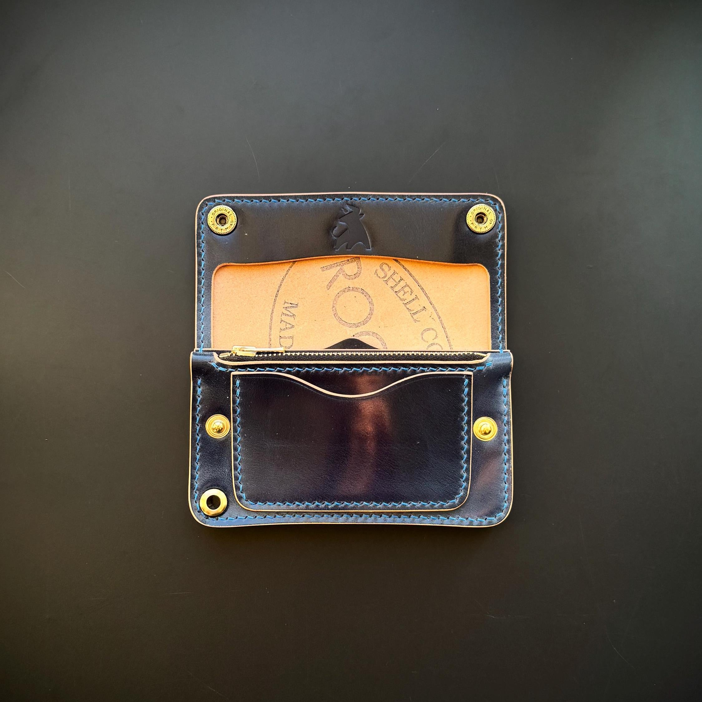 Rocado Shell Cordovan Mini Trucker Wallet, Luxury Compact Wallet