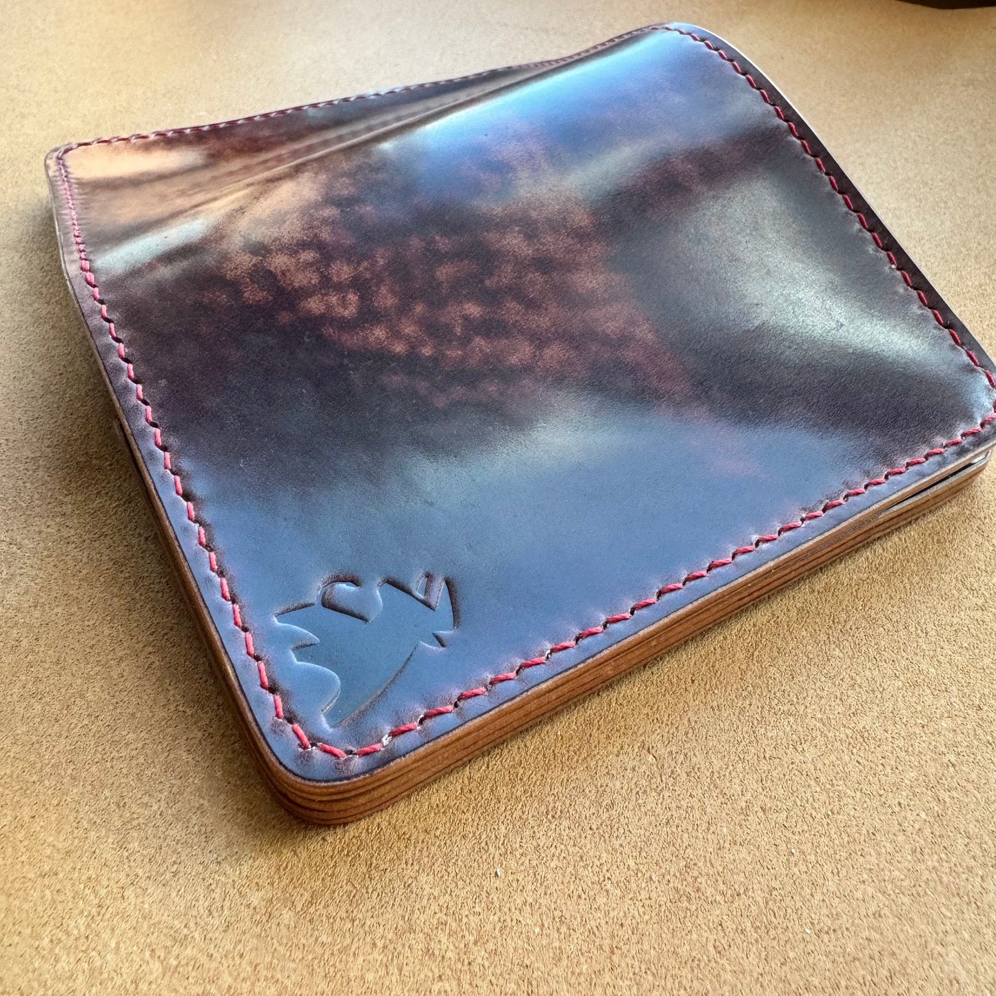 Rocado Shell Cordovan Vertical Leather Wallet, Cash Holder Leather Wallet, Bi-Fold Middle Wallet, Men Gift Wallet, Women Gift Wallet