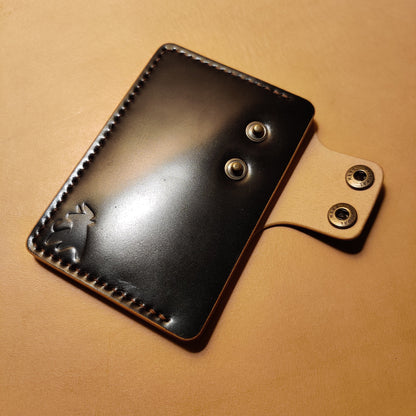 Rocado Shell Cordovan Leather Card Holder, Pocket Mini Wallet, Minimalist Card Holder Case