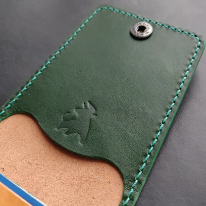 Leather vertical minimalist bifold EDC wallet