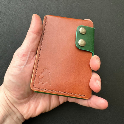 Leather Card Holder, Vegetable Tanned Pocket Mini Wallet, Minimalist Card Holder Case