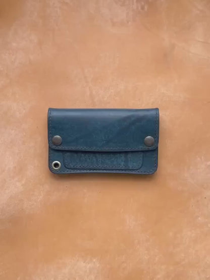 Handmade Leather Mini Trucker Wallet, Luxury Compact Wallet