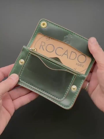 Rocado Shell Cordovan Mini Trucker Wallet, Luxury Compact Wallet