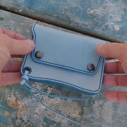 Short Trucker Wallet With A Ring For Chain or Lanyard, Stylish Wallet For Rider, Biker or Trucker