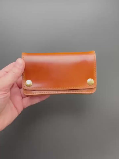 Rocado Shell Cordovan Mini Trucker Wallet, Luxury Compact Wallet