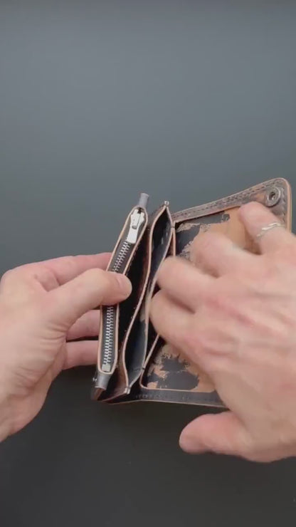 Rocado Shell Cordovan Mini Trucker Wallet, Luxury Compact Wallet