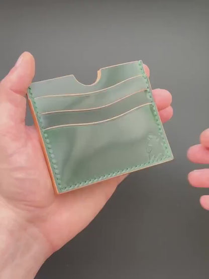 Rocado Shell Cordovan Leather Card Holder: Minimalist Pocket Wallet