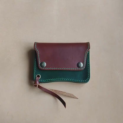 Short Trucker Wallet With A Ring For Chain Or Lanyard, EDC Wallet For Rider, Biker or Trucker