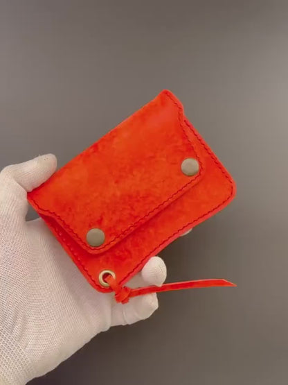 Short Trucker Wallet With A Ring For Chain or Lanyard, Stylish Wallet For Rider, Biker or Trucker