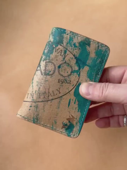 Shell Cordovan Wallet, Vertical Leather Bifold Wallet, Minimalist Slim Luxury Wallet