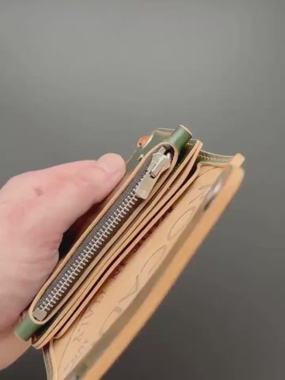 Rocado Shell Cordovan Short Trucker Wallet With A Ring For Chain Or Lanyard, Stylish Wallet For Rider, Biker or Trucker