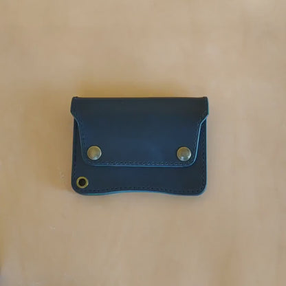 Short Trucker Wallet With A Ring For Chain Or Lanyard, Veg Tan Wallet, Stylish Wallet For Rider, Biker or Trucker