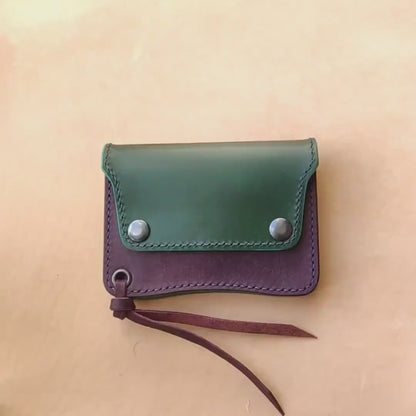 Short Trucker Wallet With A Ring For Chain Or Lanyard, EDC Wallet For Rider, Biker or Trucker